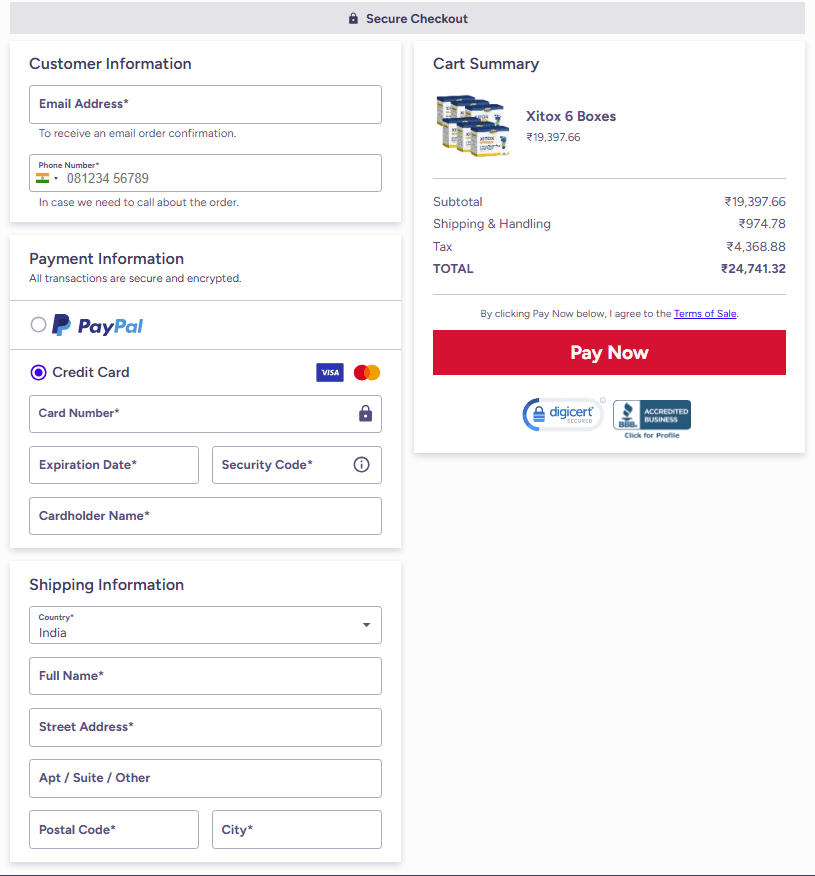Secure Checkout Form